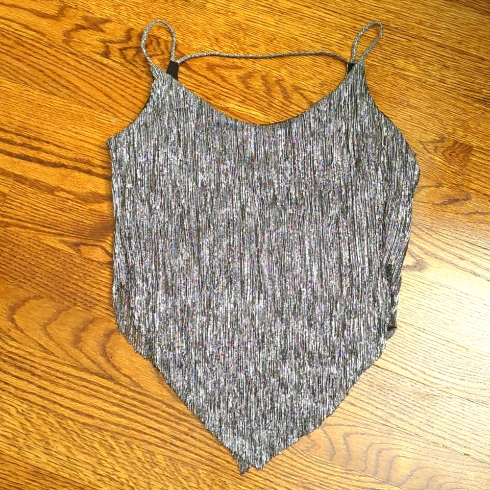 Blouse shinny silver